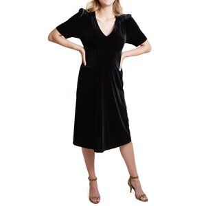 New Ingrid + Isabel Velvet Short Sleeve Dress Black Size Small